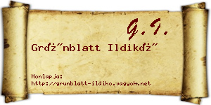 Grünblatt Ildikó névjegykártya